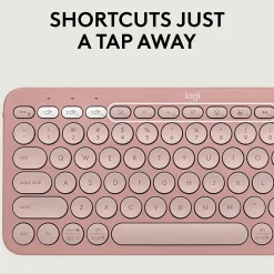 Logitech Pebble 2 Combo, Wireless Keyboard and Mouse, Quiet and Portable, Customizable, Logi Bolt, Tonal Rose - 920012199