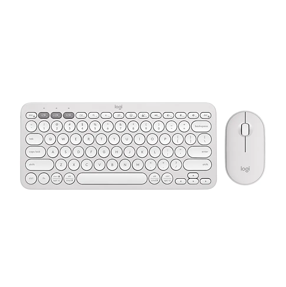Logitech Pebble 2 Combo Wireless Keyboard And Mouse, Tonal White