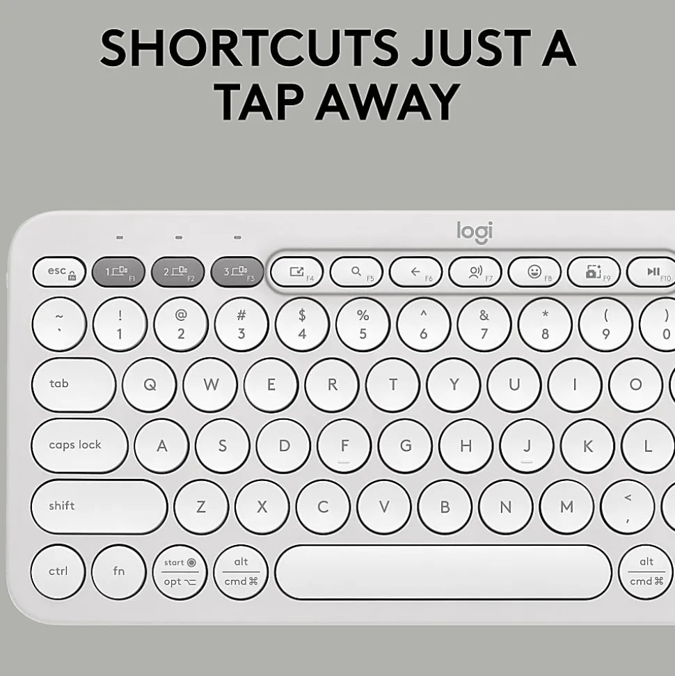 Logitech Pebble 2 Combo Wireless Keyboard And Mouse, Tonal White