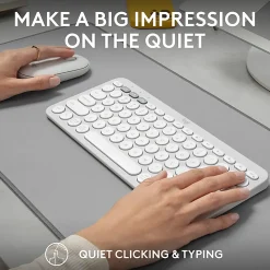 Logitech Pebble 2 Combo Wireless Keyboard And Mouse, Tonal White