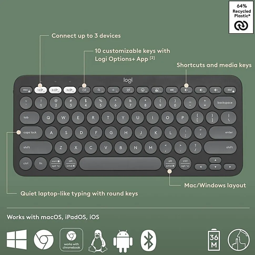 Logitech Pebble Keys 2 K380s, 920011775