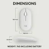 Logitech Pebble Mouse 2 M350s Slim Bluetooth Wireless Mouse, Portable, Customizable Button, Quiet Clicks, Tonal White - 910007022