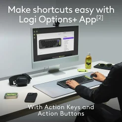 Logitech POP ICON COMBO, Bluetooth keyboard and mouse combo, comfortable typing, programmable keys and buttons, Rose