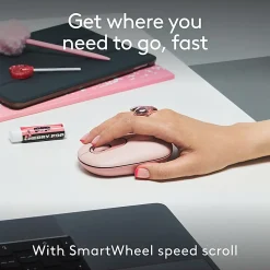 Logitech POP ICON COMBO, Bluetooth keyboard and mouse combo, comfortable typing, programmable keys and buttons, Rose