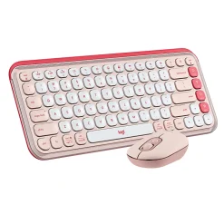 Logitech POP ICON COMBO, Bluetooth keyboard and mouse combo, comfortable typing, programmable keys and buttons, Rose