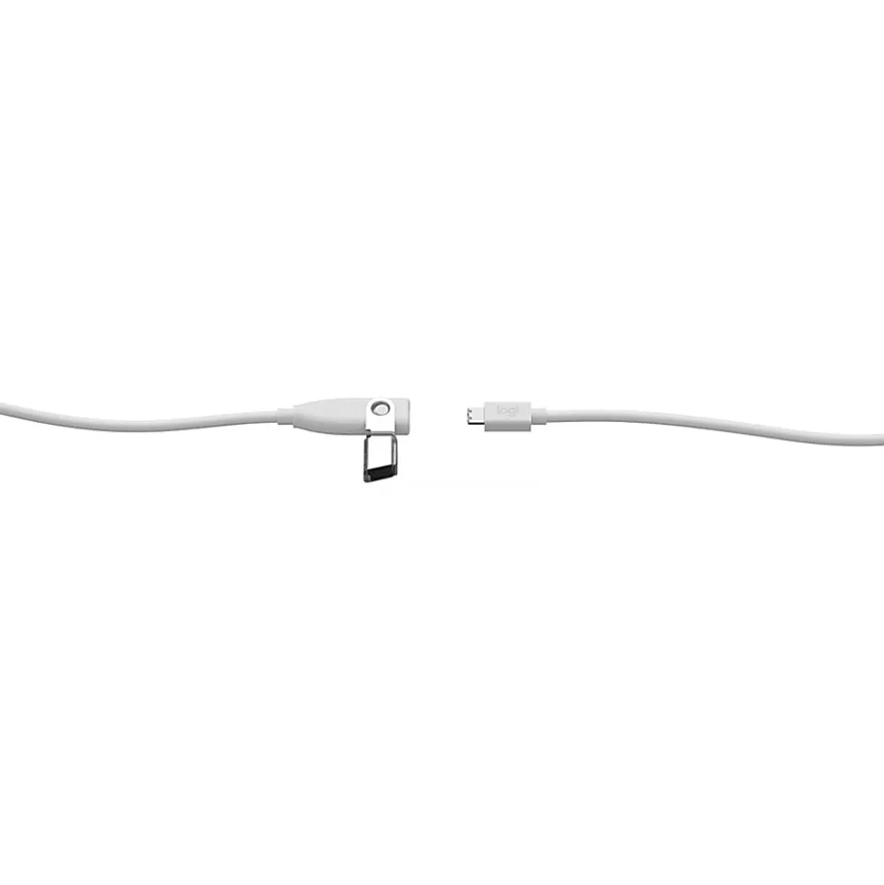 Logitech Rally Mic Pod Extension Cable, 33 ft, White - 32.81 ft Audio Cable - 952000047