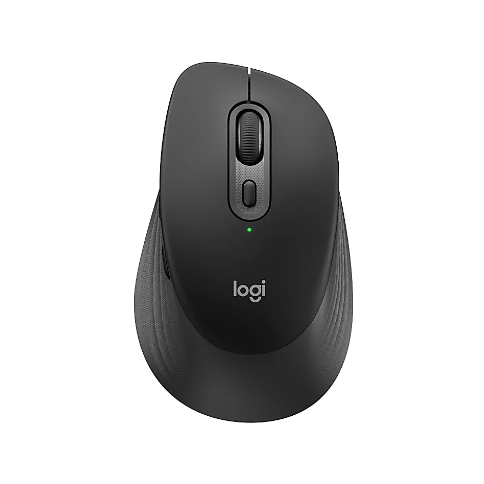 Logitech Signature Comfort M840 L Wireless Mouse, Bluetooth Mouse with Silent Clicks, SmartWheel, Customizable Buttons, Multi-Device, Black