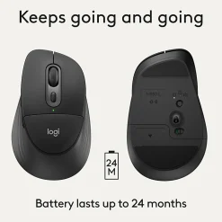 Logitech Signature Comfort Plus M850 L Wireless Mouse, With Palm Cushion, For Windows, Mac, iPad, Black, 910007711