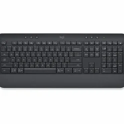 Logitech Signature K650 Comfort Full-Size Wireless Keyboard with Wrist Rest, BLE Bluetooth or Logi Bolt, Graphite - 920010908