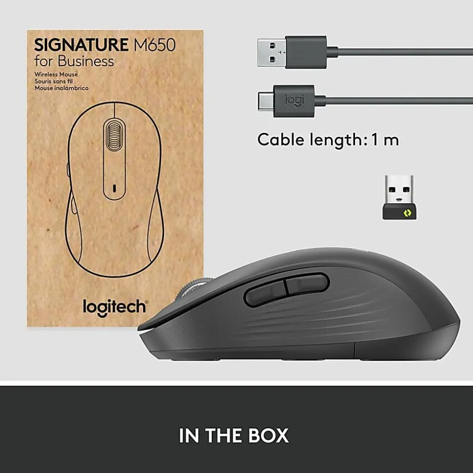 Logitech Signature M650 for Business Wireless Mouse, - 910006272