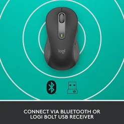 Logitech® Signature M650 Left-Handed Wireless Mouse, Graphite