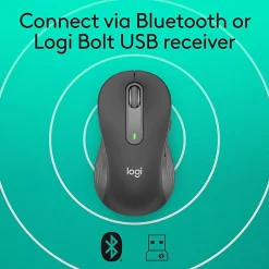 Logitech® Signature M650 Left-Handed Wireless Mouse, Graphite