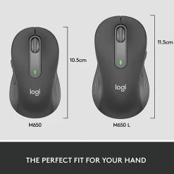 Logitech Signature M650 L for Business (Graphite) - Brown Box - Wireless - Bluetooth/Radio Frequency - 910006346