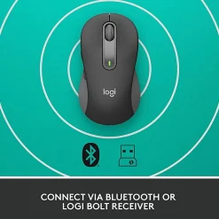 Logitech Signature M650 L for Business (Graphite) - Brown Box - Wireless - Bluetooth/Radio Frequency - 910006346