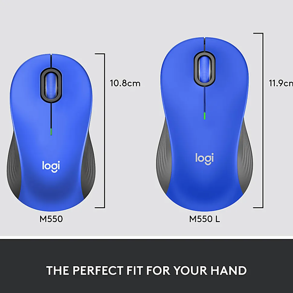 Logitech Signature M550 L Full-Size Wireless Mouse, Blue, 910-006794
