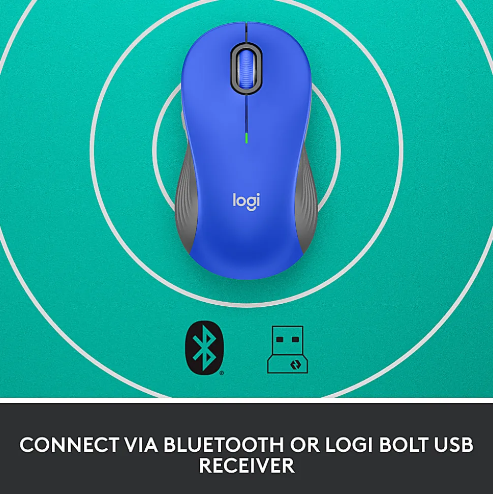Logitech Signature M550 L Full-Size Wireless Mouse, Blue, 910-006794