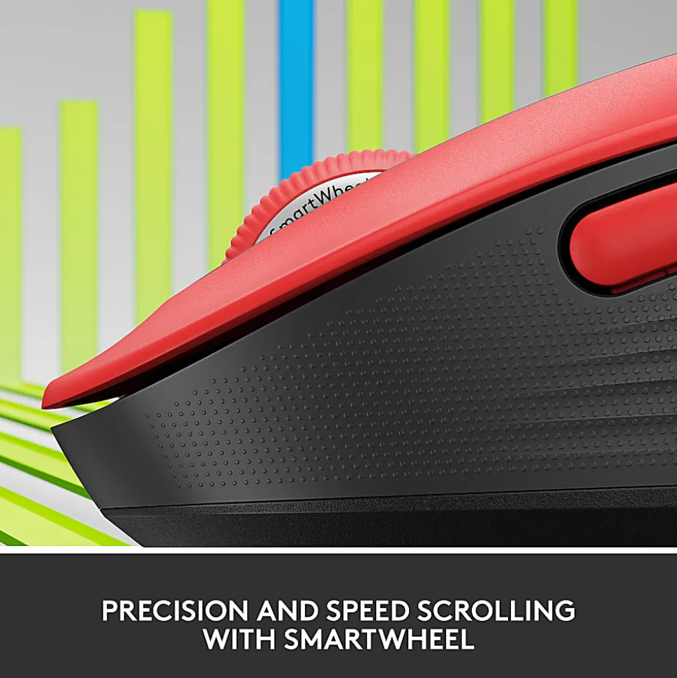 Logitech® Signature M650 L Full-Size Wireless Mouse, Red, 910-006358