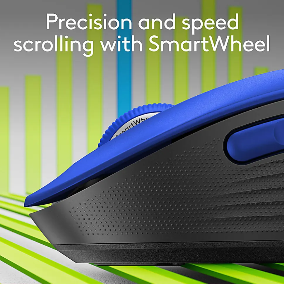 Logitech® Signature M650 L Full-Size Wireless Mouse, Blue, 910-006232