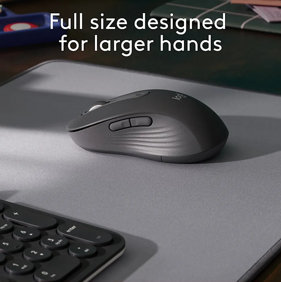 Logitech® Signature M650 L Full-Size Wireless Mouse, Blue, 910-006232