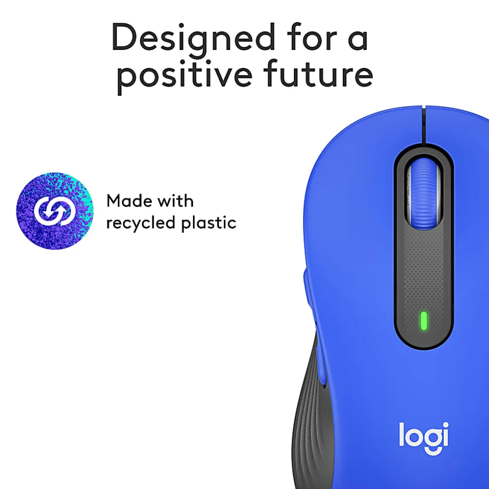 Logitech® Signature M650 L Full-Size Wireless Mouse, Blue, 910-006232