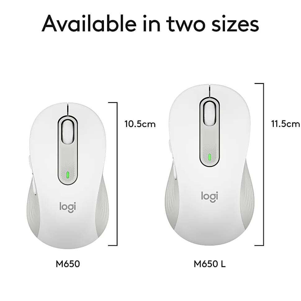 Logitech® Signature M650 Wireless Mouse, Off-White