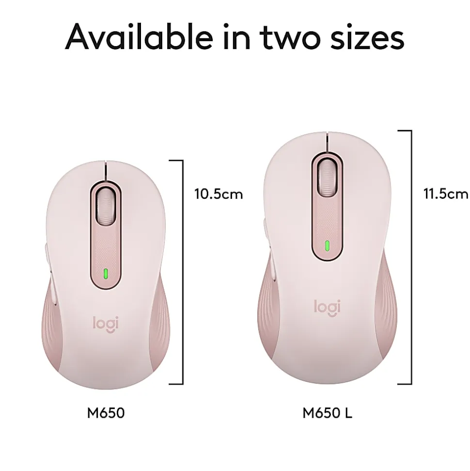Logitech® Signature M650 Wireless Mouse, Rose, 910-006251