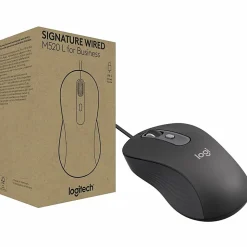 Logitech Signature Wired M520 L for Business, Optical Wired Mouse, USB-C Plug-and-Play, Graphite, 910007497
