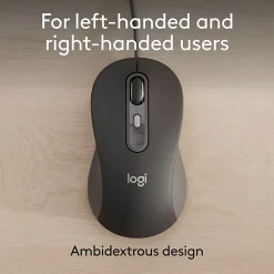 Logitech Signature Wired M520 L for Business, Optical Wired Mouse, USB-C Plug-and-Play, Graphite, 910007497