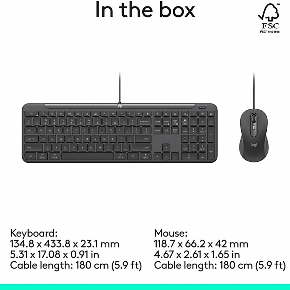Logitech Sig Slim Wired Mk625 Combo, 920013303