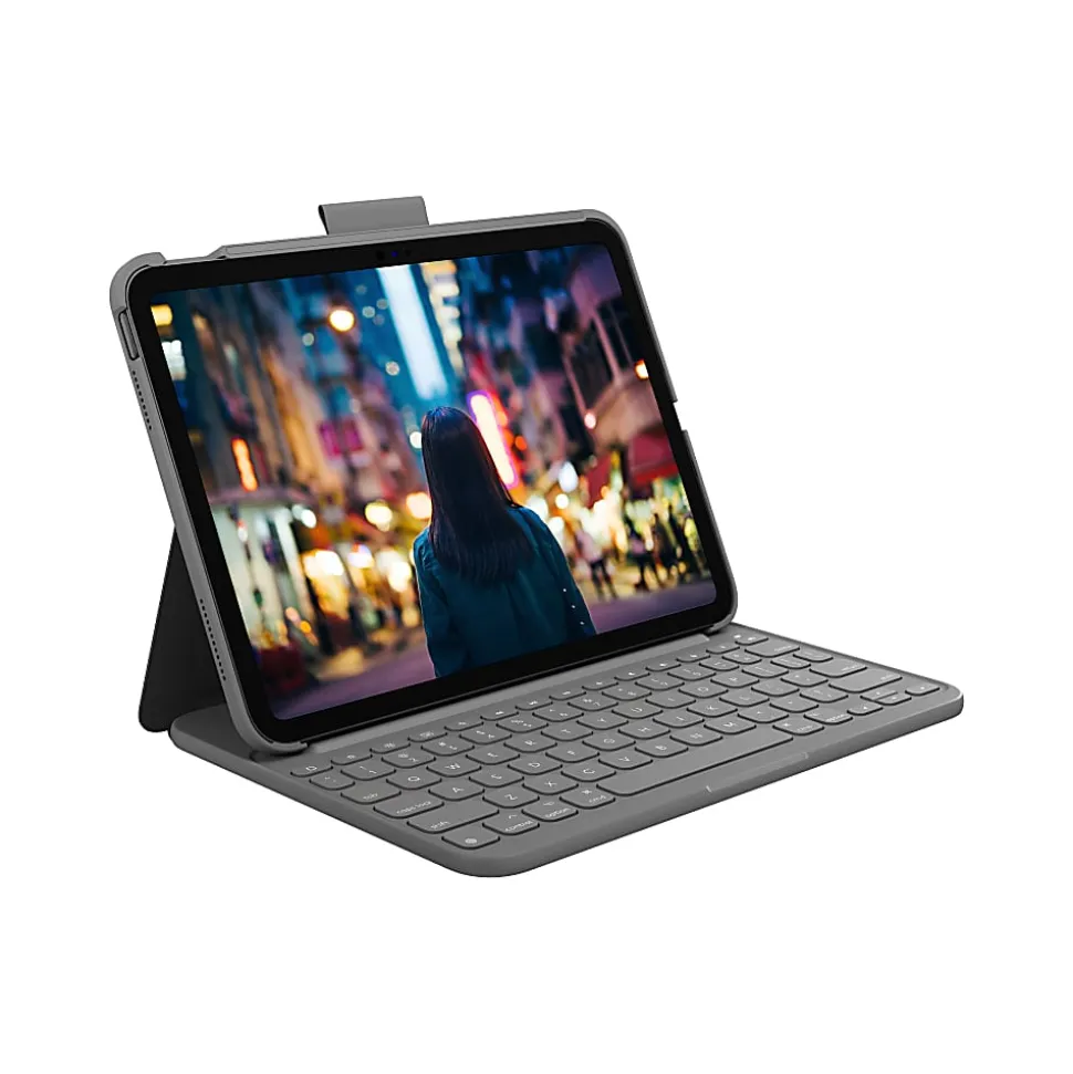 Logitech Slim Folio Keyboard Case for iPad (10th Generation) with Integrated Bluetooth Wireless Keyboard