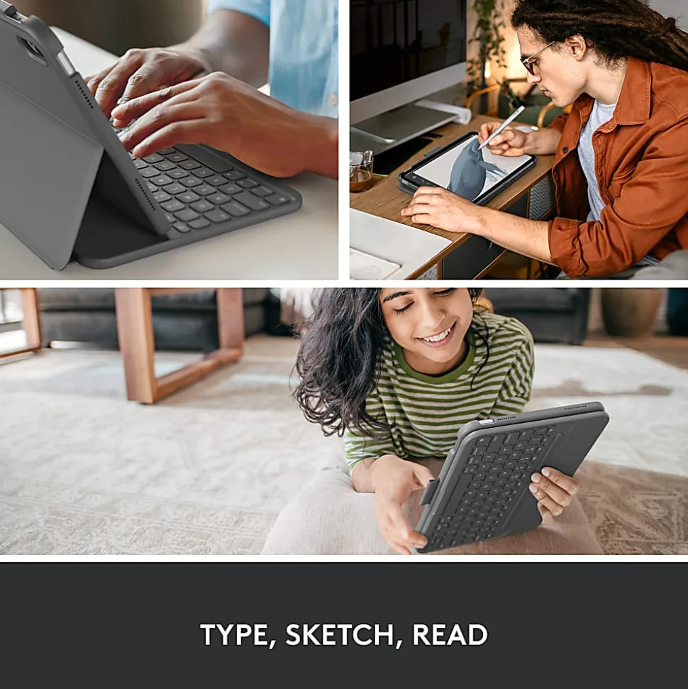 Logitech Slim Folio Keyboard Case for iPad (10th Generation) with Integrated Bluetooth Wireless Keyboard
