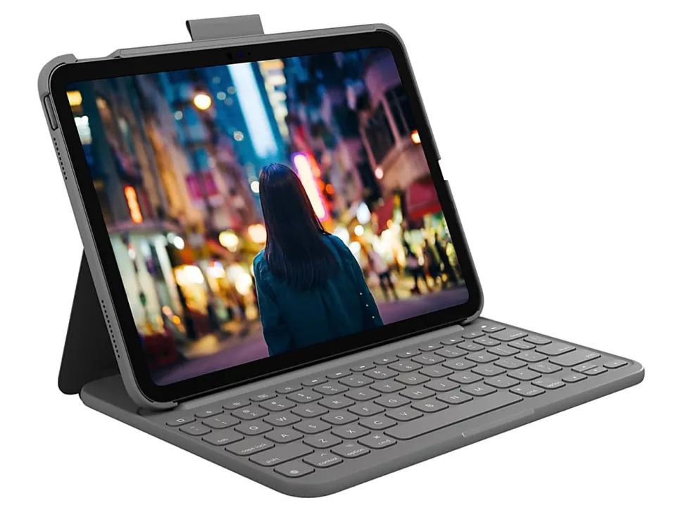 Logitech Slim Folio Keyboard Case for iPad (10th Generation) with Integrated Bluetooth Wireless Keyboard