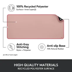 Logitech® Studio Series Desk Mat, 11-13/16”H x 27-1/2”W, Dark Rose