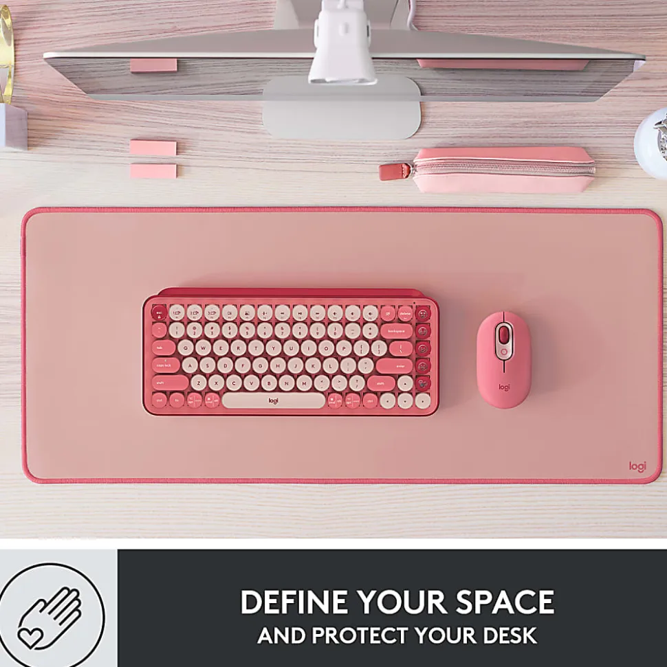 Logitech® Studio Series Desk Mat, 11-13/16”H x 27-1/2”W, Dark Rose