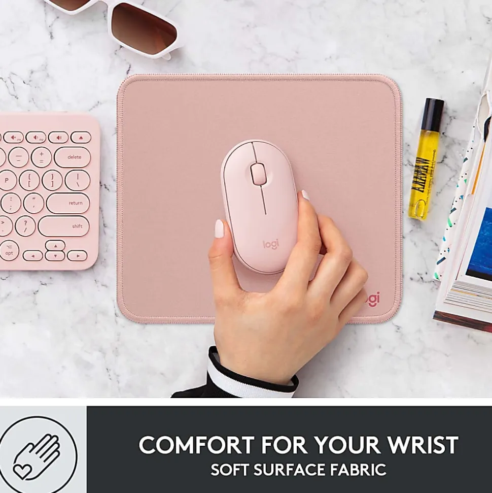 Logitech® Studio Series Mouse Pad, 9-1/8" x 7-15/16", Darker Rose
