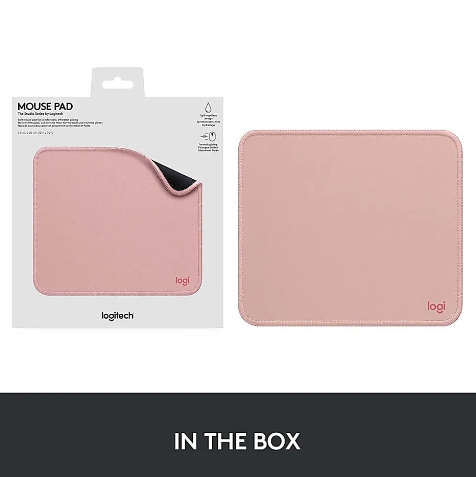 Logitech® Studio Series Mouse Pad, 9-1/8" x 7-15/16", Darker Rose