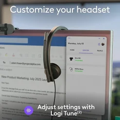 Logitech USB Headset Mono H570e - Mono - USB - Wired - 31.50 Hz to 20 kHz - Over-the-head - Monaural - 981000570