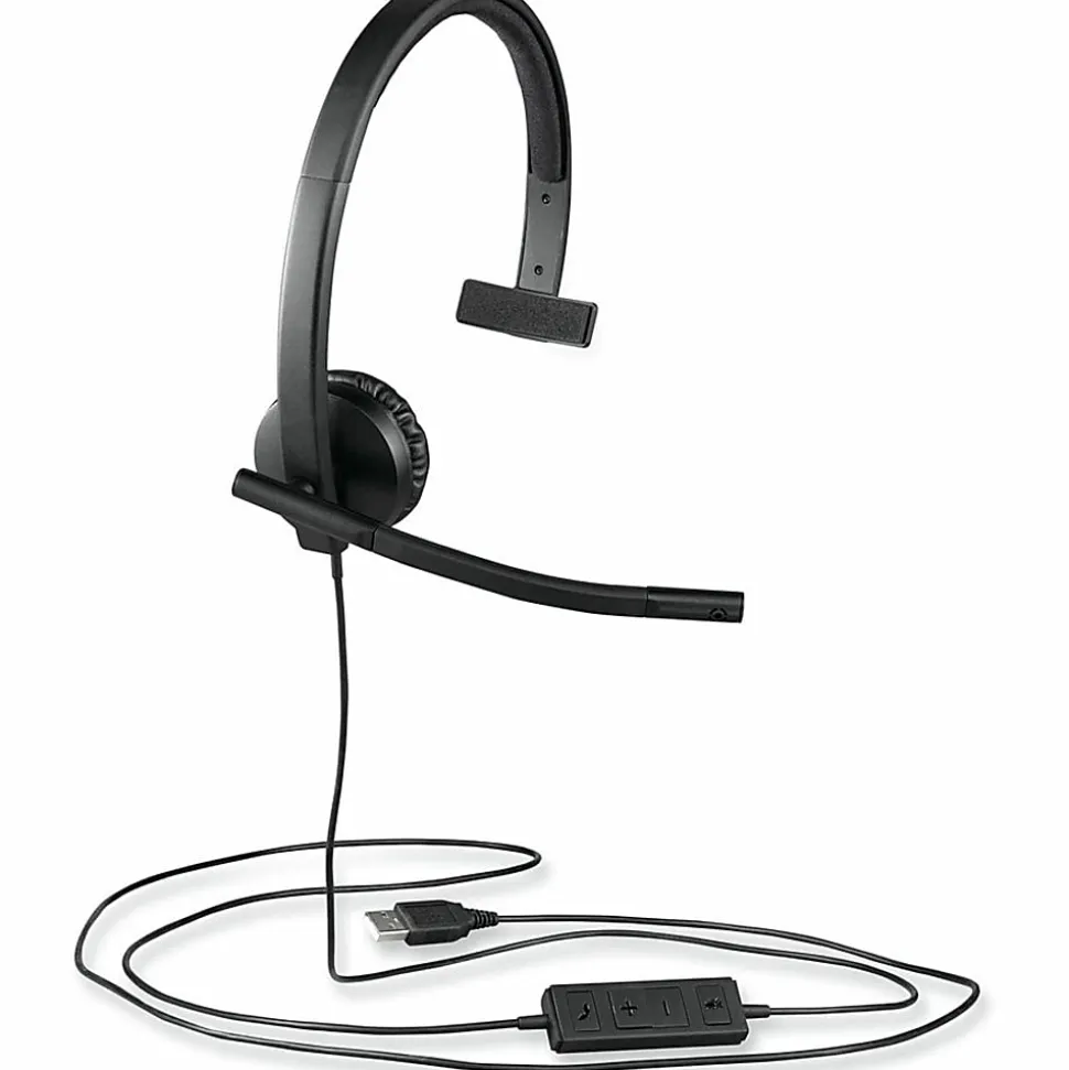 Logitech USB Headset Mono H570e - Mono - USB - Wired - 31.50 Hz to 20 kHz - Over-the-head - Monaural - 981000570