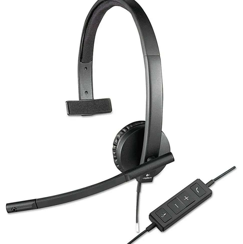 Logitech USB Headset Mono H570e - Mono - USB - Wired - 31.50 Hz to 20 kHz - Over-the-head - Monaural - 981000570