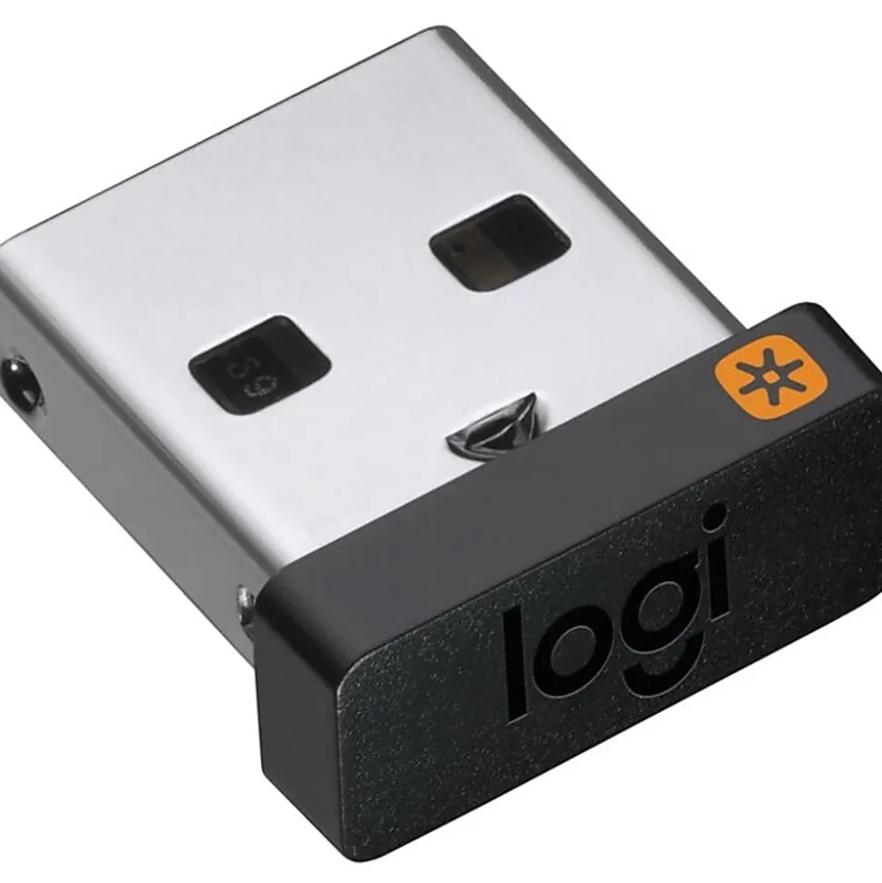 Logitech® USB Unifying Receiver, 5/8"H x 3/8"W x 1/4"D, Black, 910-005235