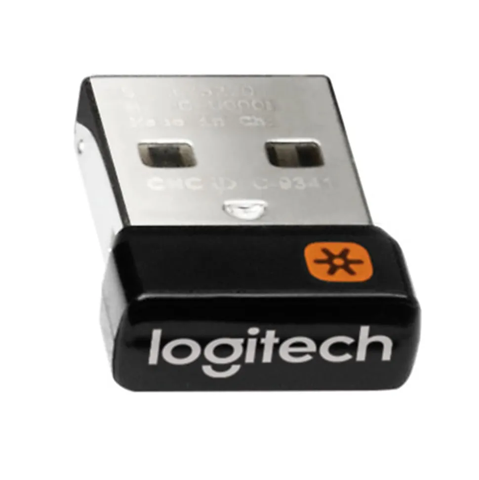Logitech® USB Unifying Receiver, 5/8"H x 3/8"W x 1/4"D, Black, 910-005235
