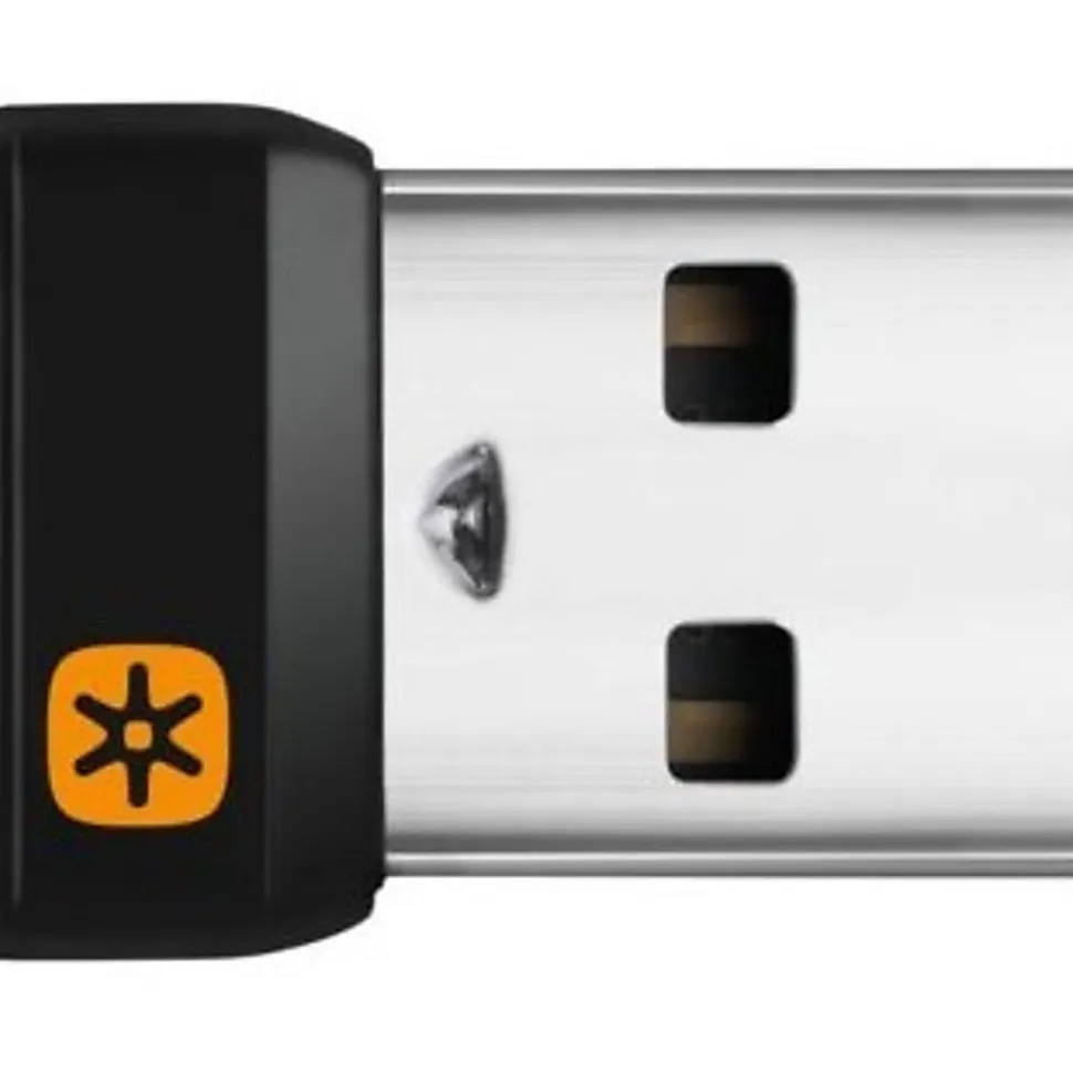 Logitech® USB Unifying Receiver, 5/8"H x 3/8"W x 1/4"D, Black, 910-005235