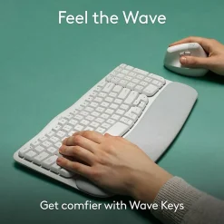 Logitech Wave Keys Keyboard - Wireless Connectivity - Bluetooth - 32.81 ft - USB Interface