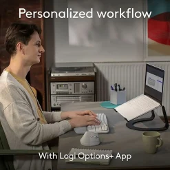 Logitech Wave Keys Keyboard - Wireless Connectivity - Bluetooth - 32.81 ft - USB Interface