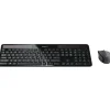 Logitech® Wireless Keyboard & Mouse, Straight Compact Keyboard, Black, Right-Handed Laser Mouse, MK750