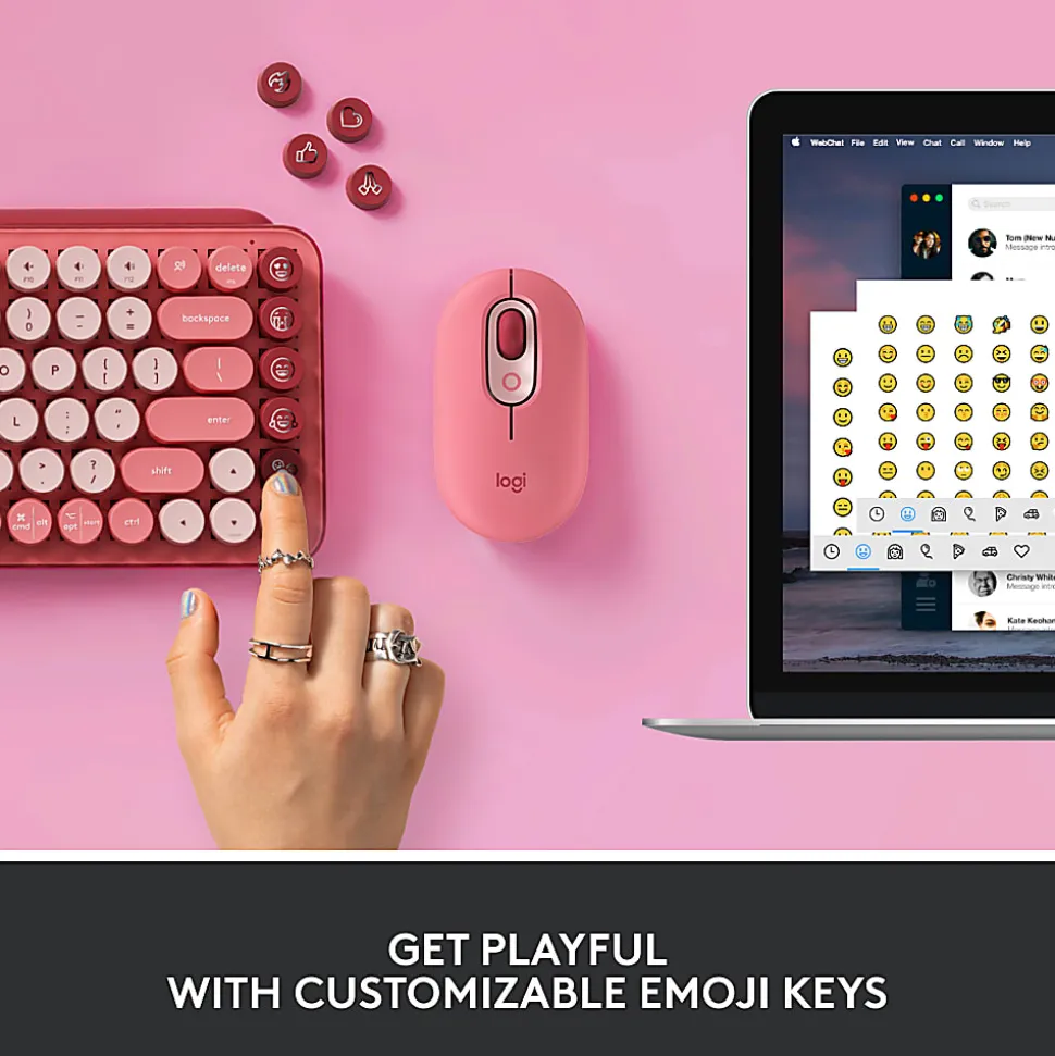 Logitech Wireless Mechanical Keyboard with Customizable Emoji Keys - Wireless Connectivity - Bluetooth - 920010709