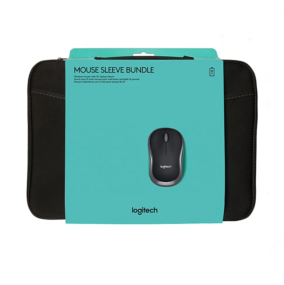 Logitech® Wireless Mouse With 16" Laptop Sleeve, Black