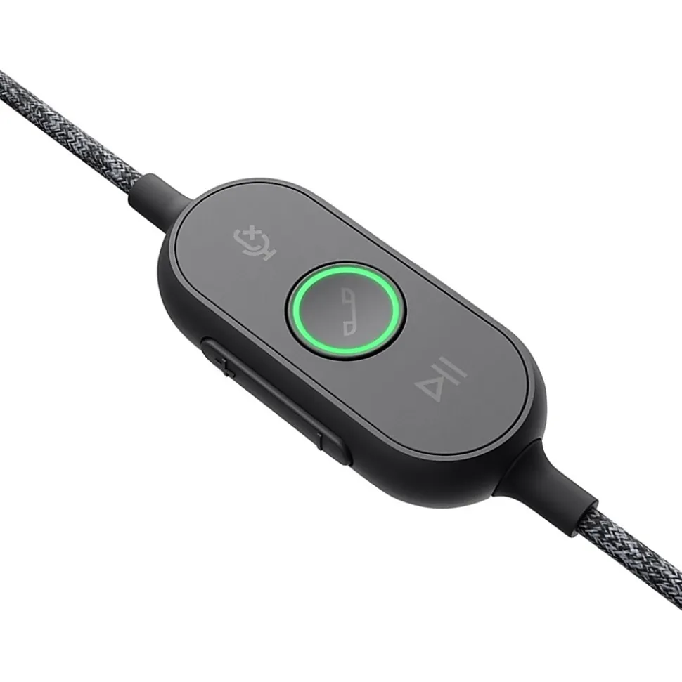 Logitech Zone Headset - Stereo - USB Type C - Wired - 32 Ohm - 20 Hz to 16 kHz - Over-the-head - Binaural - 981000876