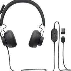 Logitech Zone Headset - Stereo - USB Type C - Wired - 32 Ohm - 20 Hz to 16 kHz - Over-the-head - Binaural - 981000876