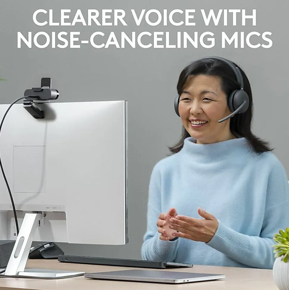 Logitech Zone 950 Premium Noise Canceling AI-Powered Headset Hybrid ANC and Bluetooth, Graphite, HL8183